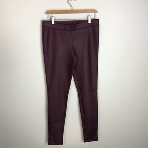 NWT Express Faux Leather Plum Leggings Medium